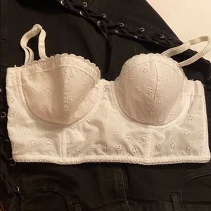 Floral Detail White Bra Top